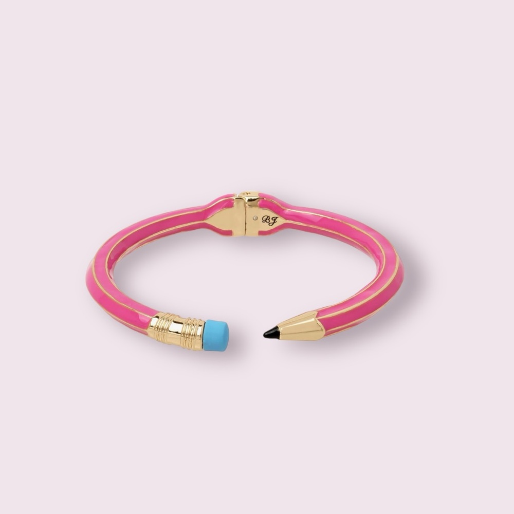 Betsey Johnson Pink Pencil Hinged Bracelet